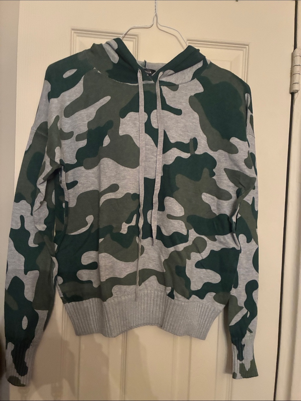 Woman’s Green Camo Hooded Sweater